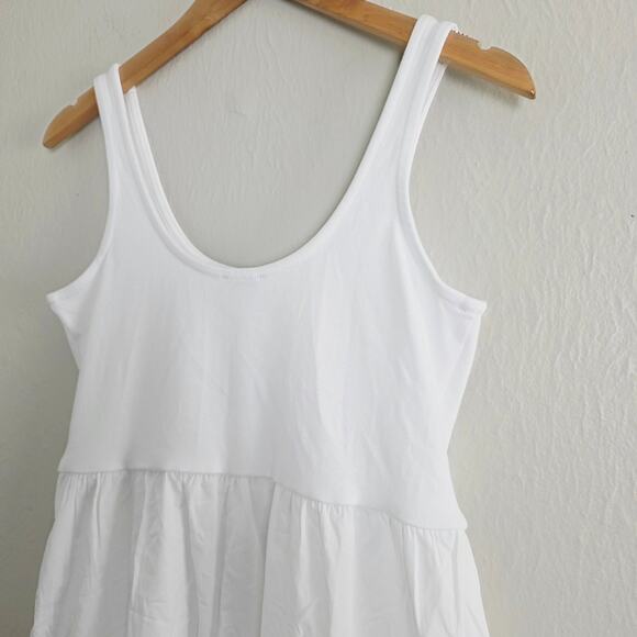 J. Crew Tiered Knit Mixy Midi Dress in White - NWT Cotton Pockets Medium Petite - Picture 12 of 13